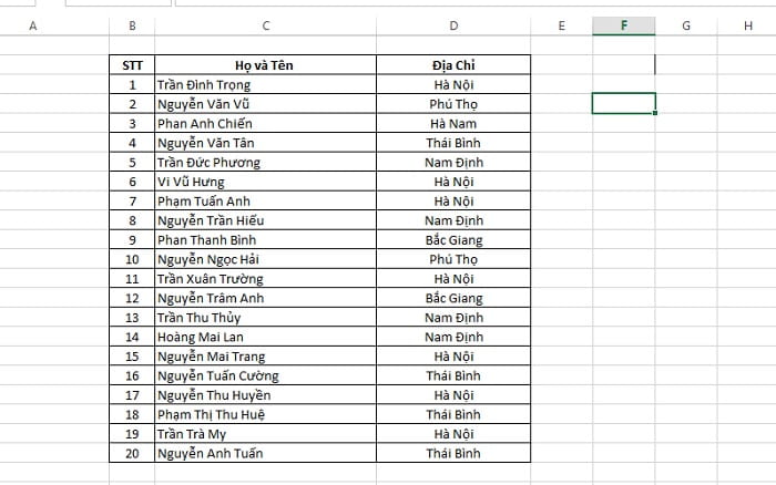 Hướng dẫn sắp xếp tên theo thứ tự abc trong Excel